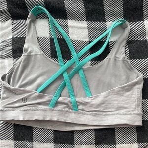 lululemon athletica Gray with Teal Straps Sports Bra